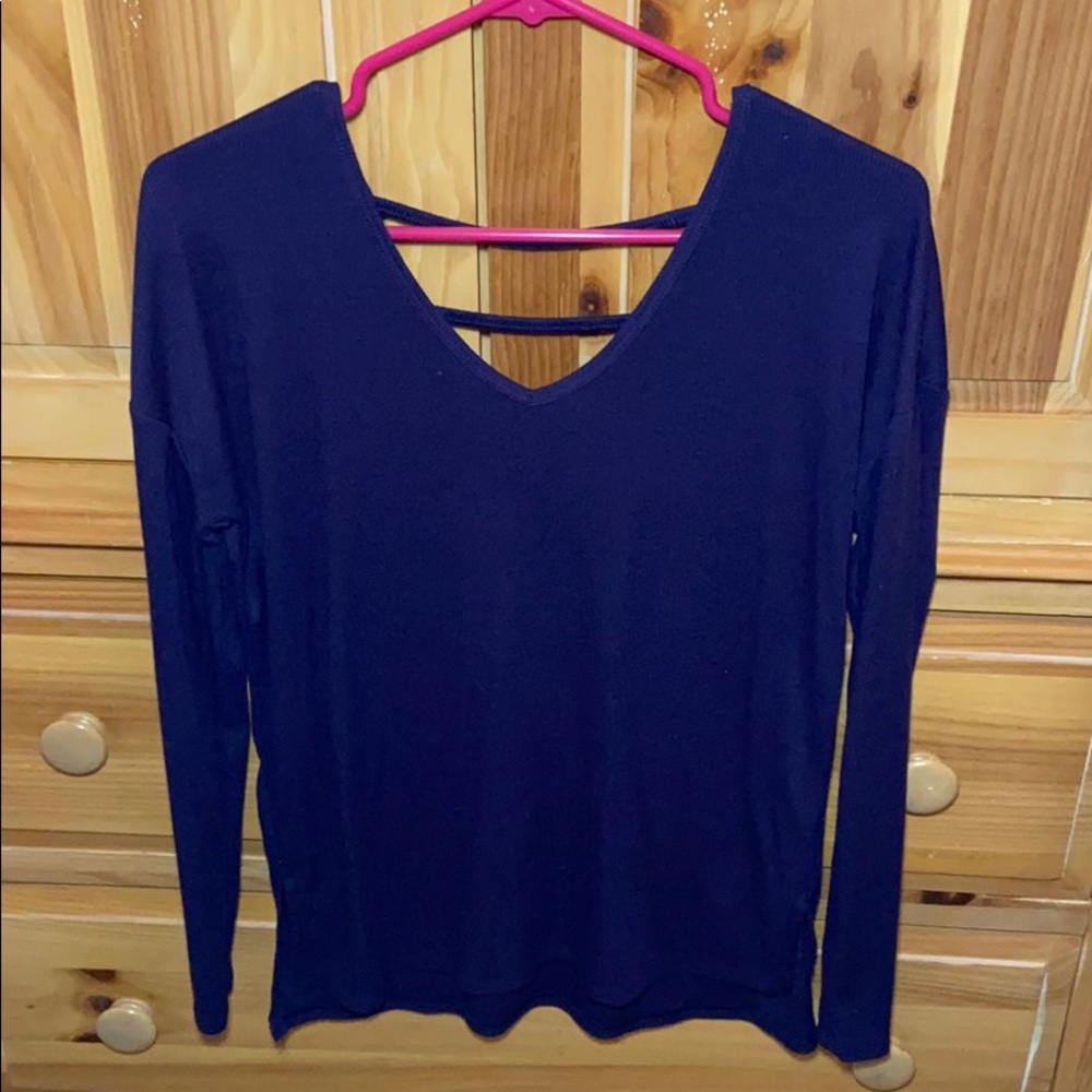 Purple workout long sleeve top